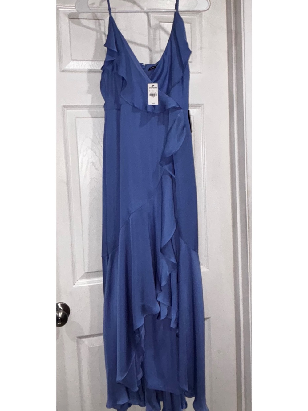 Banana Republic Lavender-Blue Ruffle Maxi Dress